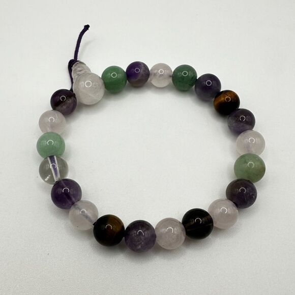 Multi-gemstone 9mm round beaded stretchy bracelet! - Picture 9 of 10